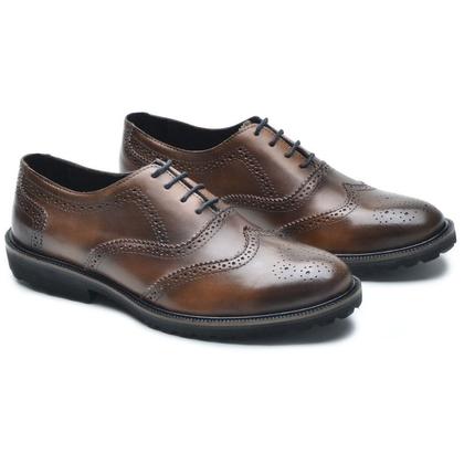 Imagem de Sapato Social Casual Brogue Artesanal Em Couro PremiumSolaEVA 5000