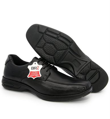 Imagem de Sapato Social Casual Masculino Couro Animal Confortável Envio Já + Cinto e Carteira Masculina