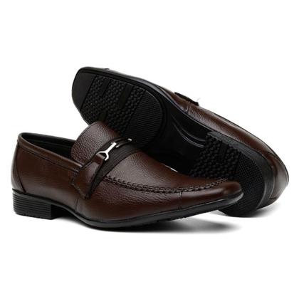 Imagem de Sapato Social Couro Costura Reforçada Amanda Block Bico Quadrado