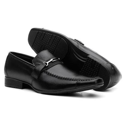 Imagem de Sapato Social Couro Costura Reforçada Amanda Block Bico Quadrado