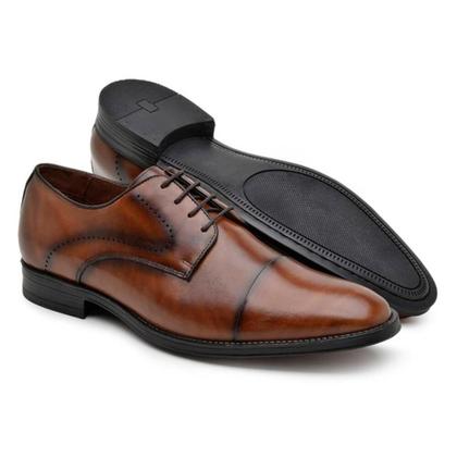 Imagem de Sapato Social Derby Jacometti Masculino Couro Cadarço Leve