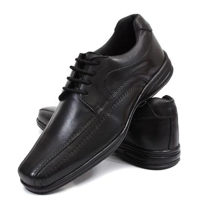 Imagem de Sapato Social Elegante COURO Masculino Preto Marrom Estilo Conforto + Carteira Slim