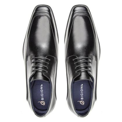 Imagem de Sapato Social em Couro Bigioni com Cadarço Basico Bico Redondo e Sola Leve