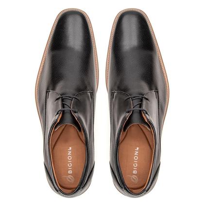 Imagem de Sapato Social Em Couro Com Salto Quadrado Bigioni Fecho Cadarço Básico