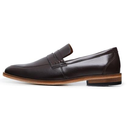 Imagem de Sapato Social em Couro Hfast Shoes com Bico Redondo e Sola Borracha Resistente