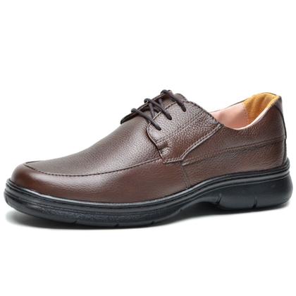 Imagem de Sapato Social em Couro Krn Shoes com Cadarço e Sola Borracha Confortavel