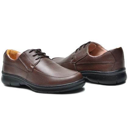 Imagem de Sapato Social em Couro Krn Shoes com Cadarço e Sola Borracha Confortavel