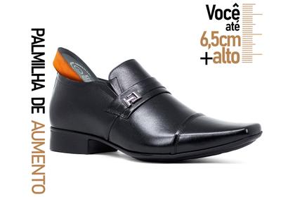 Imagem de Sapato Social Jota Pe AirVinitti + 6,5cm Altura Couro Legítimo Monk Bico Fino Liso Air Bag 78201