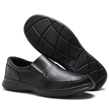 Imagem de Sapato Social Masculino Antiderrapante Couro Confort Preto