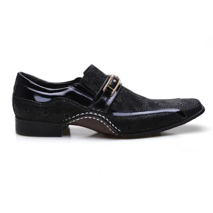 Imagem de Sapato Social Masculino Calvest Preto com Metal Dourado Estampado 1930C229 - 43