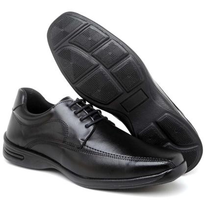 Imagem de Sapato Social Masculino Casual Elegante Preto Marrom Cadarço Conforto
