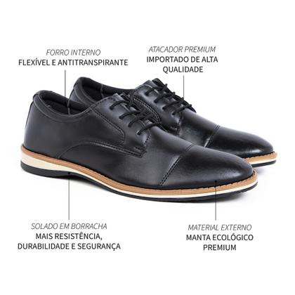 Imagem de Sapato Social Masculino Confortável Derby Lançamento Oferta