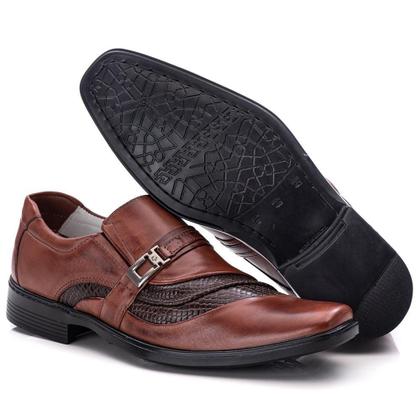 Imagem de Sapato Social Masculino Couro Detalhe Cobra Conforto Estilo