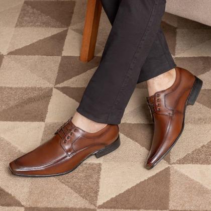 Imagem de Sapato Social Masculino Couro Legitimo Sem Cadarço Loafer Fechado Sola de Borracha Esporte Fino Berganno