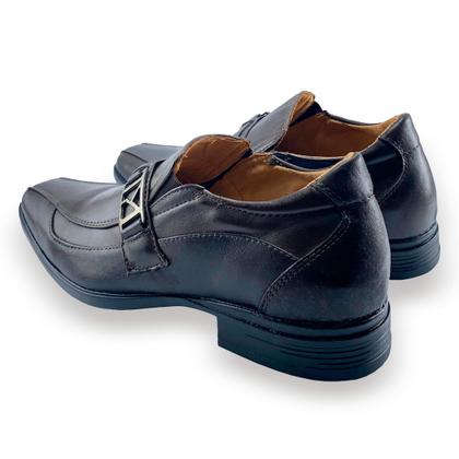 Imagem de Sapato Social Masculino em Couro Cor Café Detalhes nas Laterais do Cabedais Com Elástico - CHACAL