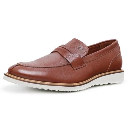 Imagem de Sapato Social Masculino Loafer Casual Couro Design Moderno Confortável Marrom