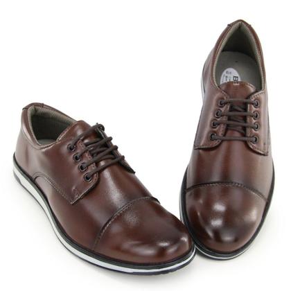 Imagem de Sapato Social Masculino Oxford Cap Toe Italiano Elegante Macio Confortável Trabalho Café