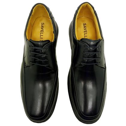 Imagem de Sapato Social Masculino Savelli Tradicional Em Couro Com Cadarço Clássico Trabalho Conforto Igreja