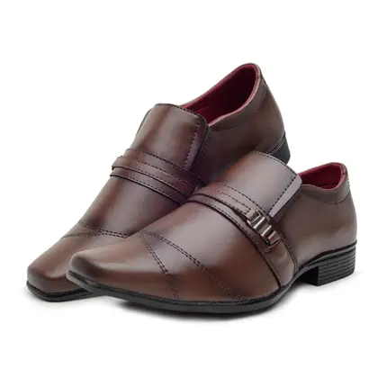Imagem de Sapato social masculino Sollano kit 2 pares preto e cappuccino tamanho 37 ao 44
