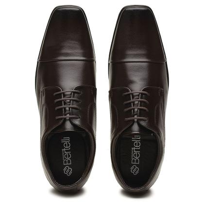 Imagem de Sapato Social Sapataria Bertelli com Detalhe Costura Bico Quadrado e Cadarço