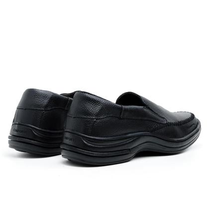 Imagem de Sapato Social Sapatilha Masculino Couro Elástico Calçar Slip On Confortável Bico Quadrado
