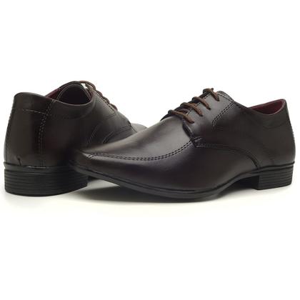 Imagem de Sapato Social Sollano com Cadarço Costuras Sola Borracha Bico Redondo