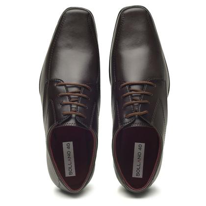 Imagem de Sapato Social Sollano com Cadarço Costuras Sola Borracha Bico Redondo