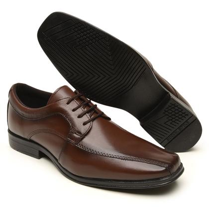 Imagem de Sapato Social Sport Fino Masculino Couro Marrom Confort