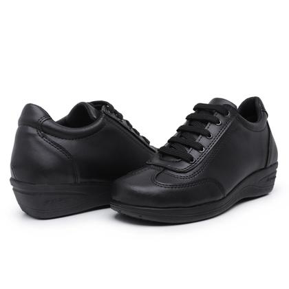 Imagem de Sapato Tênis Feminino Anatômico Ortopédico Salto Anabela Conforto Branco