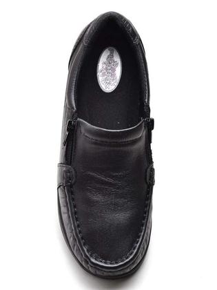 Imagem de Sapato Tênis Feminino Ortopédico De Zíper Mocassim Casual Anti Stress Enfermagem Em Couro