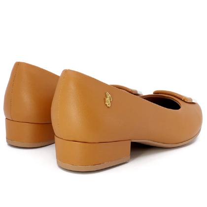 Imagem de Sapato Usaflex em Couro Scarpin Salto Baixo com Fivela