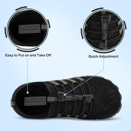 Imagem de Sapatos aquáticos L-RUN Caminhando com os pés descalços para mulheres/homens pretos EU40