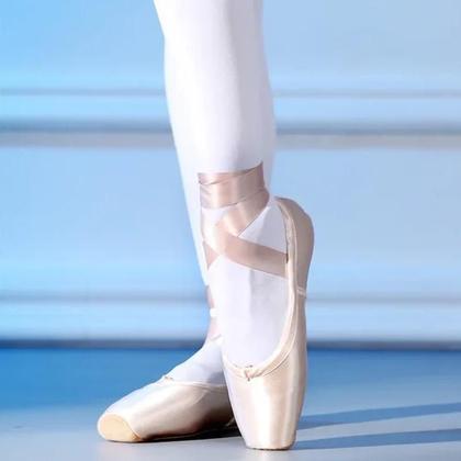 Imagem de Sapatos De Dança Profissional De Ballet Para Mulheres E Meninas Com Laços