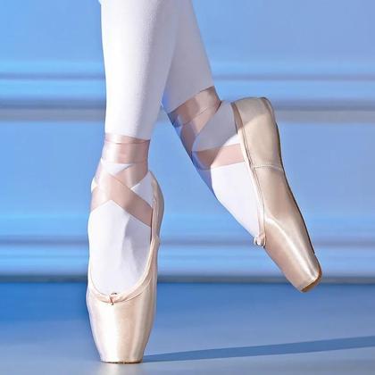 Imagem de Sapatos De Dança Profissional De Ballet Para Mulheres E Meninas Com Laços