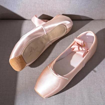 Imagem de Sapatos De Dança Profissional De Ballet Para Mulheres E Meninas Com Laços