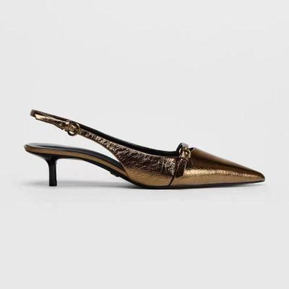 Imagem de Sapatos Femininos Elegantes De Salto Baixo Com Bico Fino E Tira Traseira Para O Verão - Moda Sexy
