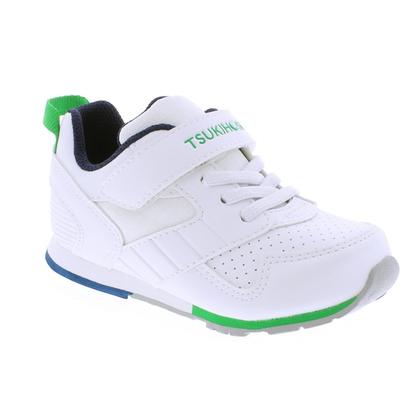 Imagem de Sapatos infantis TSUKIHOSHI RACER com fecho de alça branco/verde 10,5 T