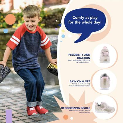 Imagem de Sapatos infantis TSUKIHOSHI Racer com fecho de alça dourado/rosa - 9 crianças