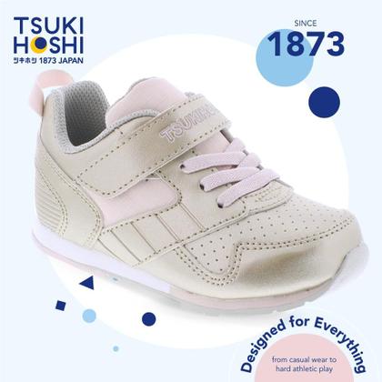 Imagem de Sapatos infantis TSUKIHOSHI Racer com fecho de alça dourado/rosa - 9 crianças