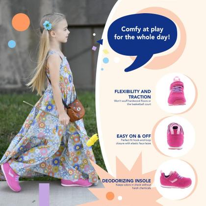 Imagem de Sapatos infantis TSUKIHOSHI Racer, com fecho de alça, fúcsia, 8 crianças