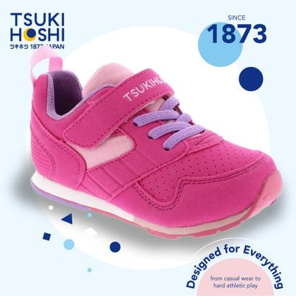 Imagem de Sapatos infantis TSUKIHOSHI Racer, com fecho de alça, fúcsia, 8 crianças