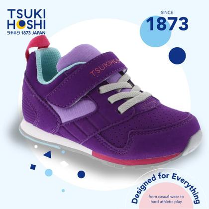 Imagem de Sapatos infantis TSUKIHOSHI Racer, com fecho de alça, roxos, 7,5 para crianças