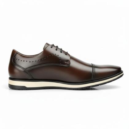 Imagem de Sapatos Masculinos Social Preto Oxford Moderno Couro Marrom Confortável