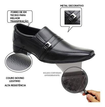 Imagem de Sapatos Social Masculino Couro 100% Legítimo Ath Classic