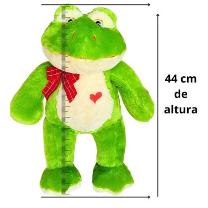 Imagem de Sapo De Pelúcia Grande 44cm Com Laço E Coração Amor Lindo