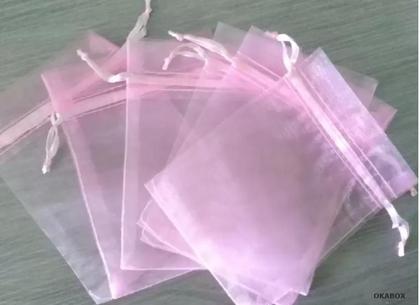 Imagem de Saquinhos De Organza Rosa 10X15 Com Fita Cetim 200 Unidades