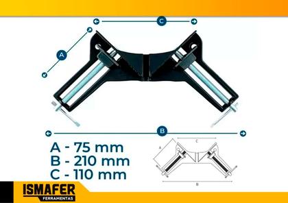 Imagem de Sargento Angular 90 Graus Grampo Cantoneira Marcenaria 2pçs