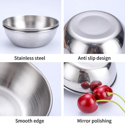 Imagem de Sauce Dishes DINYWOW, conjunto de 12 polegadas em aço inoxidável de 3,2 polegadas