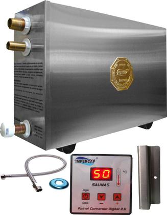 Imagem de Sauna a Vapor Elétrica 9kw Bifásico Inox com Comando Digital Impercap