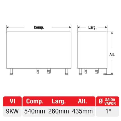 Imagem de Sauna a Vapor Inox 9Kw com Quadro Bifásico 220V Albacete
